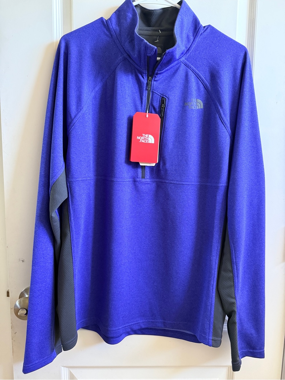 North Face Men’s Ambition 1/4 Zip Pullover | Aztec Blue Heather | Large | NWT
